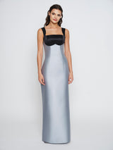 Blue & Black Sophia Dress With Removable Train