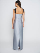 Blue & Black Sophia Dress With Removable Train