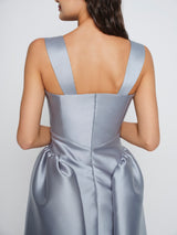 Blue Midi Elizabeth Dress With Hip Detail