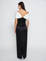 Black & White Gown With Removable Bow