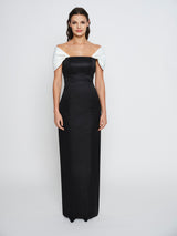 Black & White Gown With Removable Bow