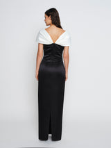 Black & White Gown With Removable Bow