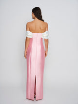 Pink & White Off-The-Shoulder Eugenie Gown